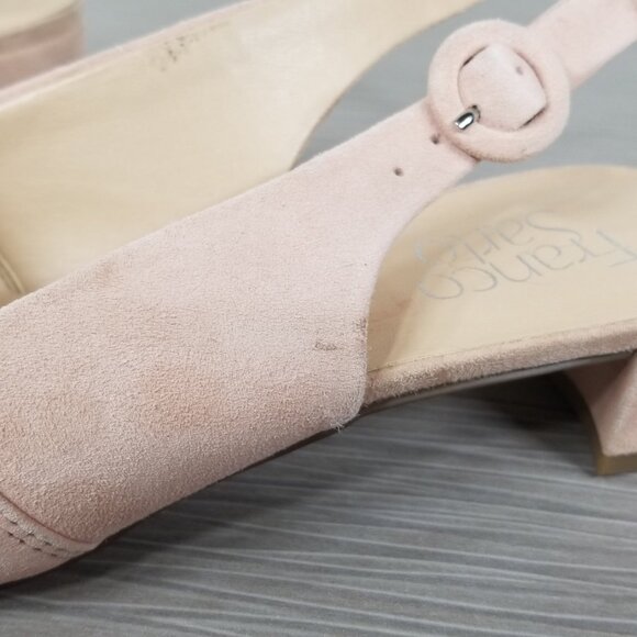 Franco Sarto Vellez Slingback Pumps, Light Peach Suede, Womens Various Sizes - Picture 13 of 14